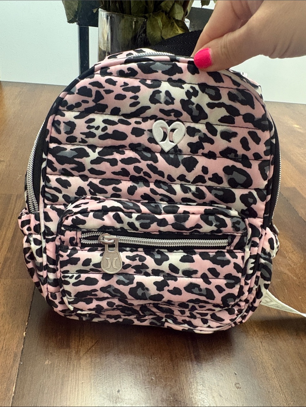 HURLEY Mini Leopard Print Backpack - Pink & Black. New with tags. - Picture 7 of 7